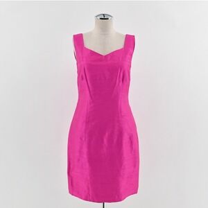 Vtg 80s JS Collections Silk Cocktail Dress Size S Pink Sleeveless Feminine Party
